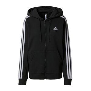 ADIDAS SPORTSWEAR Športová mikina so zipsom 'Essentials'  čierna / biela