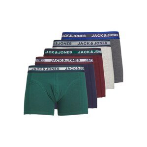 JACK & JONES Boxerky 'OLIVER'  námornícka modrá / tmavosivá / tmavozelená / burgundská