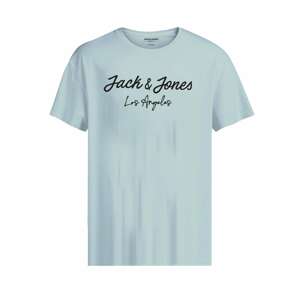 JACK & JONES Tričko 'SETTLE'  tyrkysová / čierna