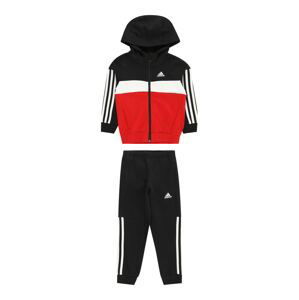 ADIDAS SPORTSWEAR Tréningový komplet 'Tiberio 3-Stripes Colorblock Fleece'  ohnivo červená / čierna / biela