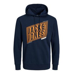 JACK & JONES Mikina  námornícka modrá / oranžová