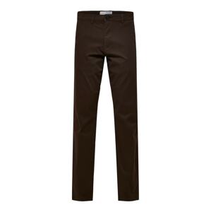 SELECTED HOMME Chino nohavice 'Miles Flex'  tmavohnedá