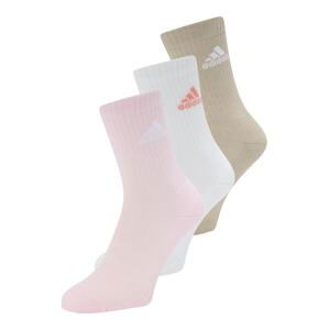 ADIDAS SPORTSWEAR Športové ponožky 'Cushioned Crew '  žltohnedá / ružová / biela