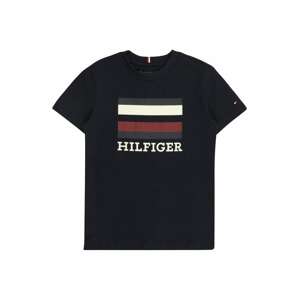 TOMMY HILFIGER Tričko  námornícka modrá / tmavomodrá / tmavočervená / biela