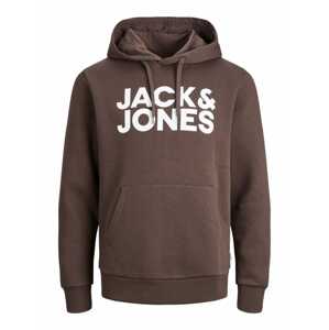 JACK & JONES Mikina  hnedá / biela