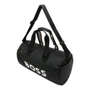 BOSS Black Víkendová taška 'Holdall'  čierna / biela