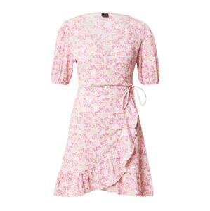 Gina Tricot Šaty  béžová / svetlozelená / ružová / biela