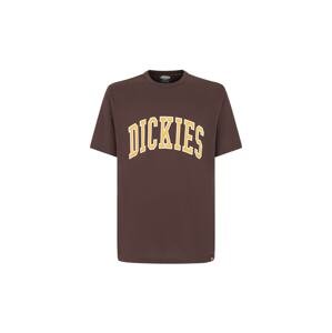 DICKIES Tričko 'AITKIN TEE'  tmavohnedá / žltá / biela