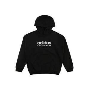 ADIDAS SPORTSWEAR Športová mikina 'Fleece'  čierna / biela