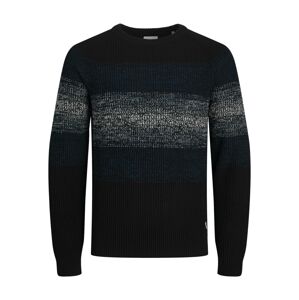 JACK & JONES Sveter 'Pannel'  tmavomodrá / čierna / biela