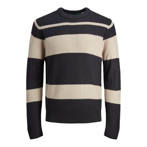 JACK & JONES Sveter 'KYLE'  béžová / tmavohnedá