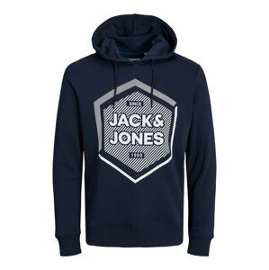 JACK & JONES Mikina 'STEIN'  tmavomodrá / biela