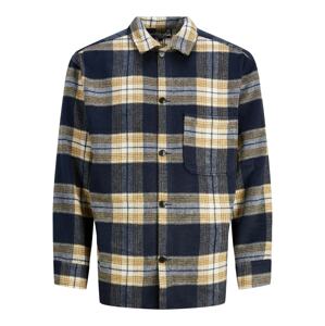 JACK & JONES Košeľa 'Zac'  piesková / tmavomodrá / biela