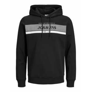 JACK & JONES Mikina 'ALEX'  čierna / biela