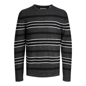 JACK & JONES Sveter  čierna / čierna melírovaná / biela