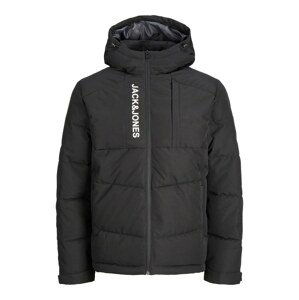 JACK & JONES Zimná bunda 'OTIS'  čierna / biela