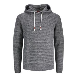 JACK & JONES Sveter 'ROB'  čierna melírovaná / biela