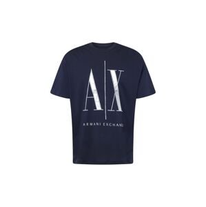 ARMANI EXCHANGE Tričko  námornícka modrá / striebornosivá / biela