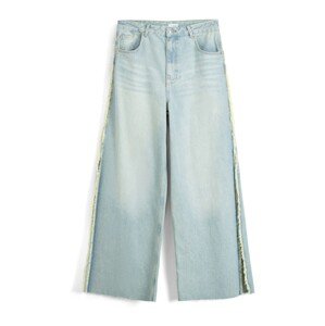 Bershka Džínsy  modrá denim / limetová