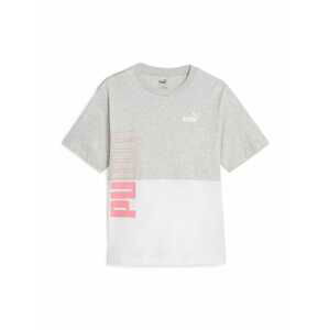 PUMA Funkčné tričko 'POWER'  sivá melírovaná / svetloružová / biela