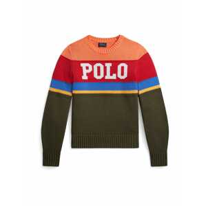 Polo Ralph Lauren Sveter  olivová / oranžová / červená / vínovo červená