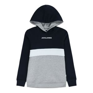 Jack & Jones Junior Mikina 'REID'  námornícka modrá / sivá melírovaná / biela