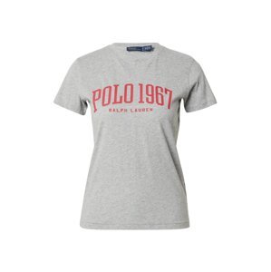 Polo Ralph Lauren Tričko  sivá melírovaná / červená