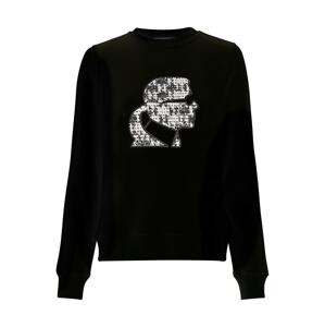 Karl Lagerfeld Mikina 'Boucle'  čierna / biela