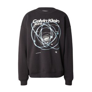 Calvin Klein Jeans Mikina 'GALAXY'  tyrkysová / čierna / biela