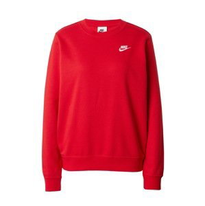 Nike Sportswear Mikina 'Club Fleece'  červená / biela