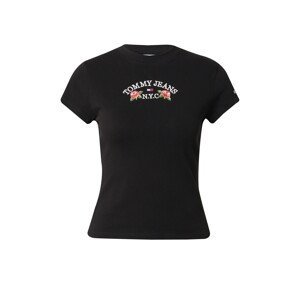 Tommy Jeans T-Shirt  olivová / červená / čierna / biela