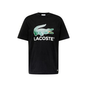 LACOSTE Tričko  tmavozelená / červená / čierna / biela