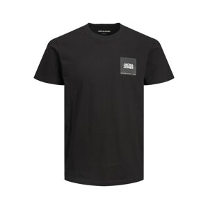 JACK & JONES Tričko 'Erover'  čierna / biela