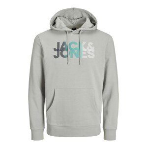 JACK & JONES Mikina  svetlosivá / nefritová / čierna / biela