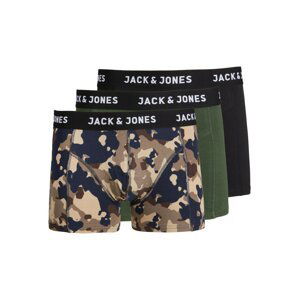 JACK & JONES Boxerky 'JAMES'  námornícka modrá / tmavozelená / čierna / biela