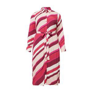 EVOKED Košeľové šaty 'DEMA'  ružová / tmavoružová / biela
