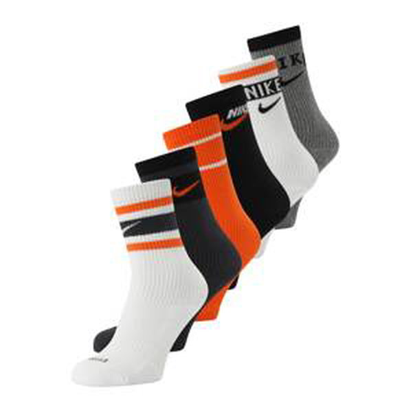 NIKE Športové ponožky  sivá / oranžová / čierna / biela