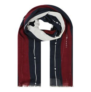 TOMMY HILFIGER Šál  tmavomodrá / tmavočervená / biela