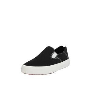 Pull&Bear Slip-on obuv  čierna / šedobiela