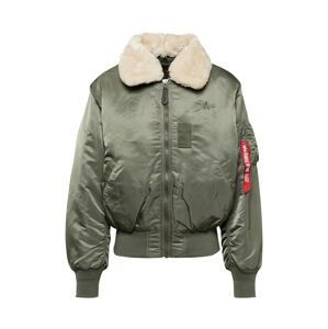 ALPHA INDUSTRIES Prechodná bunda 'B 15'  zelená / jasne červená / šedobiela