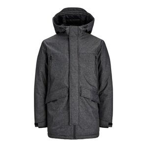 JACK & JONES Zimná parka  čierna melírovaná