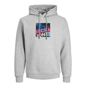 JACK & JONES Mikina 'LOGAN'  modrá / sivá melírovaná / ružová / čierna