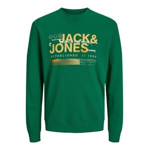 JACK & JONES Mikina 'WATER'  zlatá žltá / zelená / biela