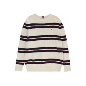 TOMMY HILFIGER Sveter  béžová / burgundská / čierna / biela