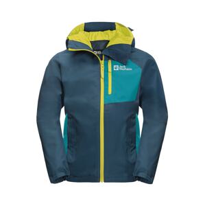 JACK WOLFSKIN Outdoorová bunda 'ACTIVE HIKE'  tyrkysová / tmavomodrá / trstinová