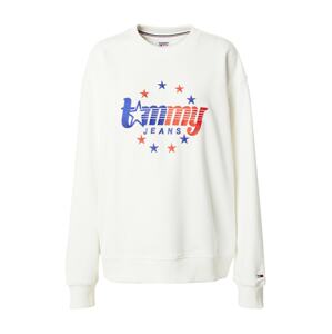 Tommy Jeans Mikina  námornícka modrá / oranžovo červená / biela