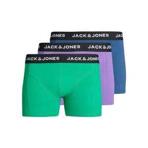 JACK & JONES Boxerky 'SOLID'  tmavomodrá / nefritová / svetlofialová