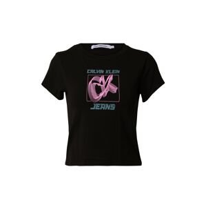 Calvin Klein Jeans Tričko 'HYPER REAL'  sivá / ružová / čierna