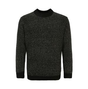 Jack & Jones Plus Sveter 'SPACE'  čierna / čierna melírovaná