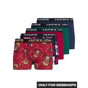 JACK & JONES Boxerky 'XMAS MOOSE'  námornícka modrá / zelená / červená / biela